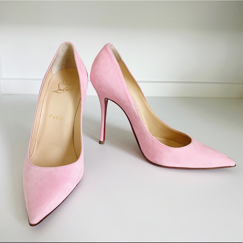 Pink Suede Christian Louboutin “So Kate” 120mm  37